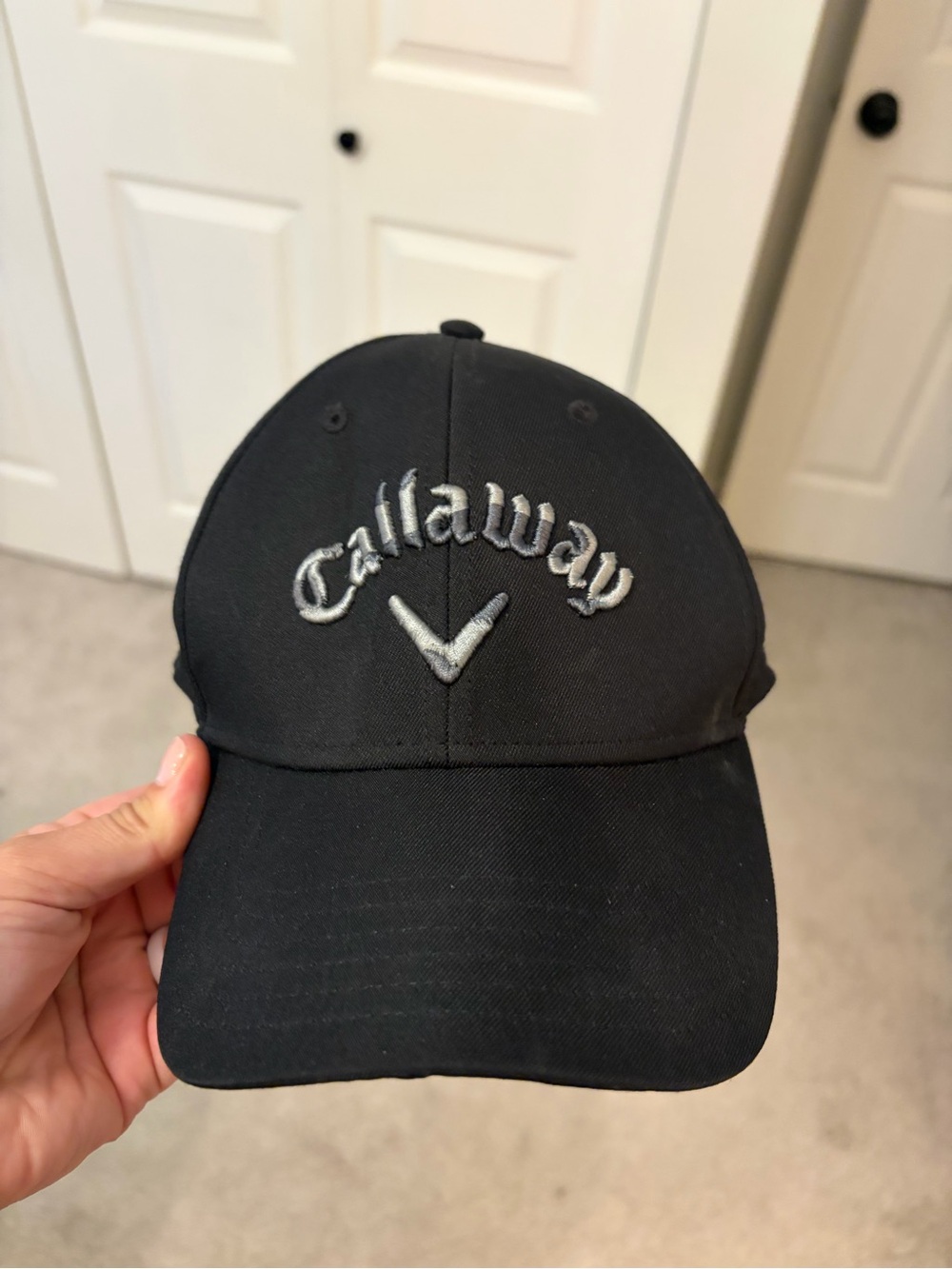 Callaway Black Hat with Silver Logo Embroidery